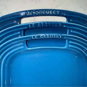 Le Creuset Stoneware serving platters Marseille Blue as a set